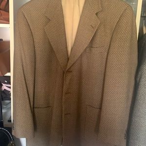 Perry Ellis tan checkered blazer